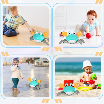 Walking Crab, Children's Toys, With Sound and Speed Adjustment Switch, USB Rechargeable, Gifts for Children from 6 Months to 5 Years (Green)