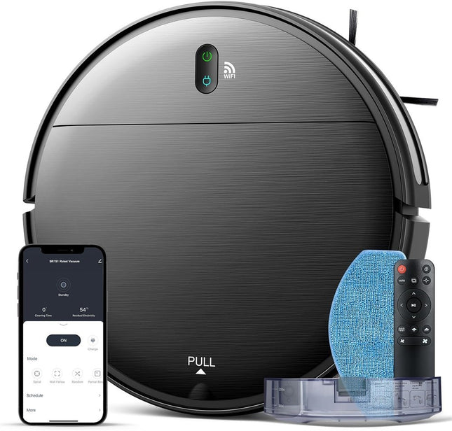 ROBOT 2 in 1 Mopping Robot Vacuum Cleaner with Schedule, Wi-Fi/Voice/App
