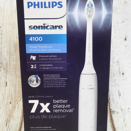 Philips Sonicare 4100 Power Toothbrush, Rechargeable Electric Toothbrush with Pressure Sensor, White HX3681/23