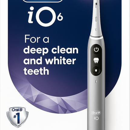 Oral-B iO6 Electric Toothbrush, for a Deep Clean and Whiter Teeth, Opal Grey, iO Series 6