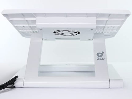 ZED-01W USB Cooling Laptop/Tablet Stand with Detachable 4 Port USB Hub & Silent Cooling Fan