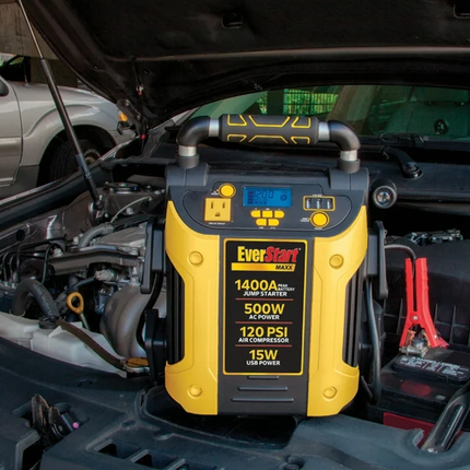 EverStart Maxx J5CPDE 1200 Peak Amps Jump Starter, Power Station, 500W Inverter, 120 PSI Compressor