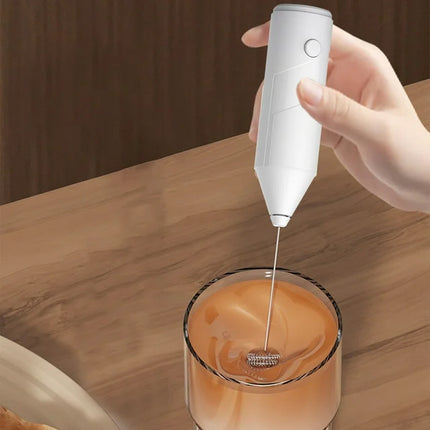 Coffee Maker Electric Milk Frother Maker Mini Coffee Maker Whisk Hand Coffee Frother Cappuccino Creame-Whiter