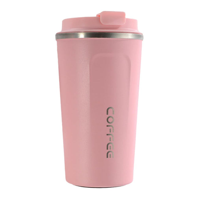 Stainless Steel Insulated Coffee Tumbler - 500ml, Leakproof, Wide Mouth, Anti-Slip, BPA-Free - Perfect for Office, Travel, and Outdoors (White)