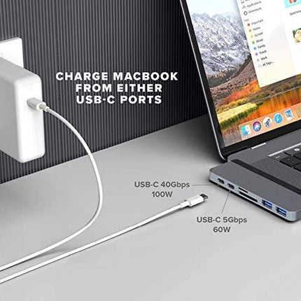 HyperDrive Duo 7-in-2 Hub - USB-C for MacBook Pro/Air - (HD28C-Gray)