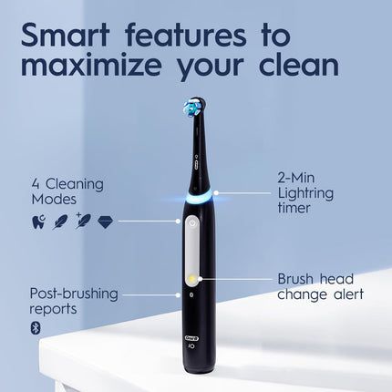 Oral B iO Series 4 Electric Toothbrush with (1) Brush Head, Rechargeable, Light Blue (Model iO G4.1A6.1K)