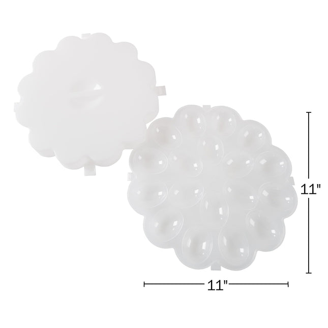 Chef Buddy SET OF 2 Deviled Egg Trays with Snap On Lids, CLEAR