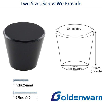 GOLDENWARM 15 Pack Kitchen Cabinet Knobs Black Cabinet Door Knobs, Matte Black