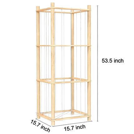 THREELOVE Natural Solid Wood Easy Assembly Toy Stuffed Animal Storage Organizer & Display Shelf