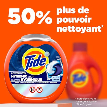 Tide Hygienic Clean Power PODS Laundry Detergent Pacs Original Scent Removes Visible and Invisible Dirt, 45 Count