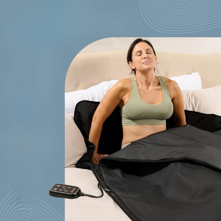 Lifepro RejuvaWrap Infrared Sauna Blanket –Heated Blanket for Relaxation, Portable Sauna Suit Wrap – Spa-Like Experience at Home with 9 Heat Levels (95°F to 176°F) Thermal Sauna Wraps & Hand Towel