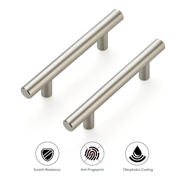 IAQWE 25 Pack |3-3/4" (96mm) Hole Centers Brushed Nickel Stainless Kitchen Cabinet Handles 5”Length, 36010059SS-24