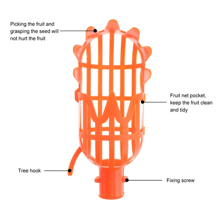 Luxshiny 2 Pack Fruit Picker Baskets with Stem Cutter for Garden and Orchard Use Portable Mango Pear Picking Tool Without Pole 7.87X3.54X3.54 Inches