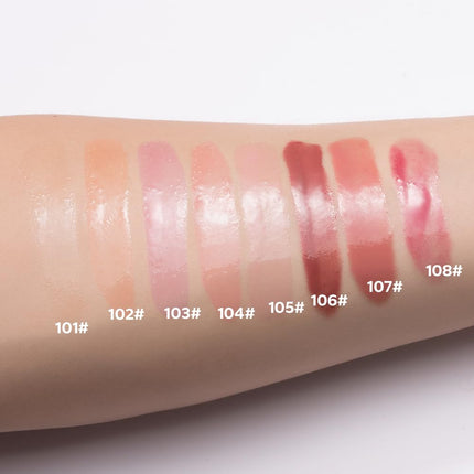 Beauty Glazed Non-Sticky Ultra-Hydrating & Nourishing Lip Oil, Smooth Glossy Finish Lip Glow Oil, Shiny and Tinted Lip Gloss, Big Brush Applicator 106# PLUM