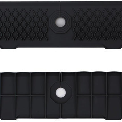 MOODKEY Kitchen Sink 24 Inch Splash Guard Silicone Drains Water Faucet Mat Handle Water Drip Catcher Tray