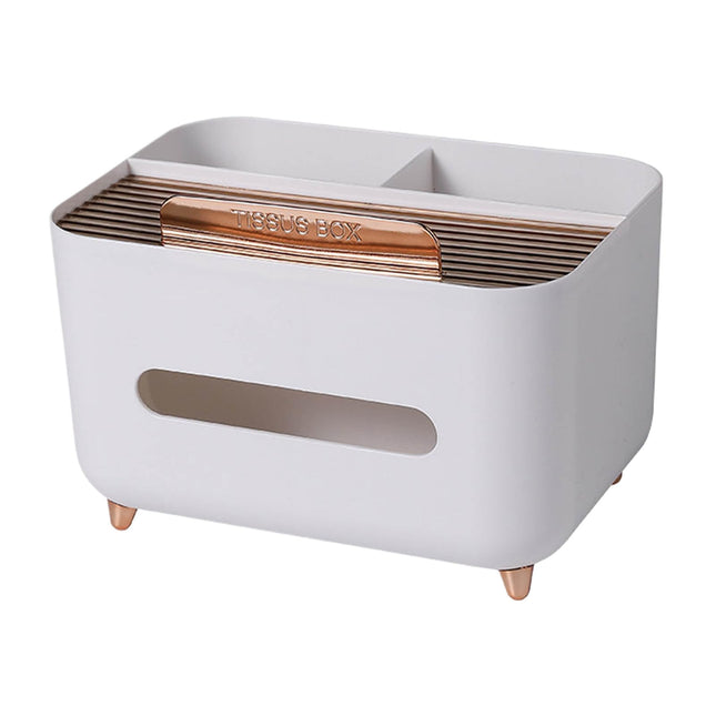 Tissue Box Organizer Cover for Storage Napkin Facial Tissue Holder Desktop Organizer with Stationery Pen Remote Control Decorative Box Tissue Box for Home Office Restaurant Car (A)