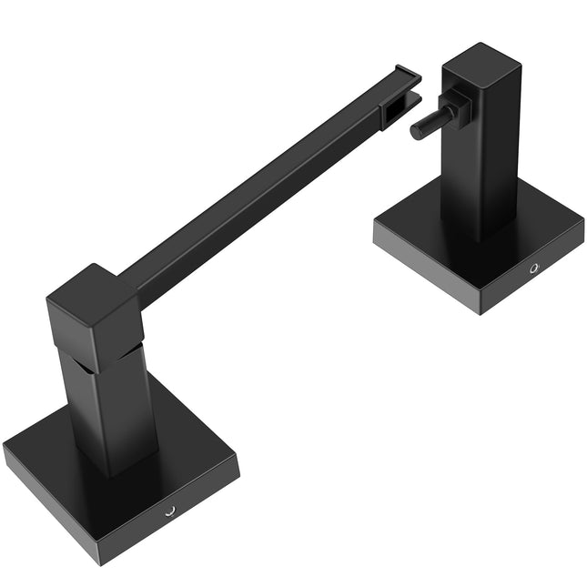 DEGULAS Toilet Paper Holder, Matte Black Stainless Steel Toilet Roll Holder, Wall Mounted Double Post Pivoting Modern Tissue Dispenser for Bathroom, Kitchen, RV