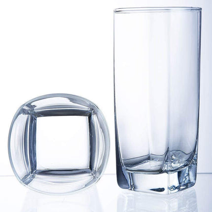 Collins Everyday Set of 16 Drinkware Kitchen Glasses for Cocktail, Iced Coffee, Beer, Ice Tea, Wine, Whiskey, Water, 8 Tall Highball Glass Cups & 8 Short Old Fashioned Drinking Glass