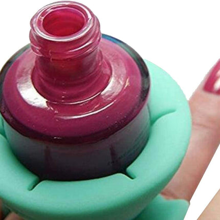 TCBWFY 4 Pack Ring Wearable Anti-Spill Nail Polish Bottle Holder Soft Flexible Silicone