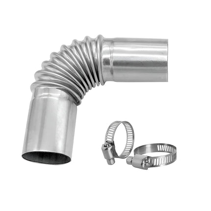 TSUGAMI Car Diesel Heater Exhaust Pipe, 2PCS 24mm Stainless Steel Parking Air Heater Exhaust Pipe Tube Elbow Connector with 4 Clamps, Automotive Accessories, Universal for SUV, Truck, RV