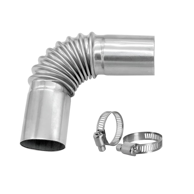TSUGAMI Car Diesel Heater Exhaust Pipe, 2PCS 24mm Stainless Steel Parking Air Heater Exhaust Pipe Tube Elbow Connector with 4 Clamps, Automotive Accessories, Universal for SUV, Truck, RV