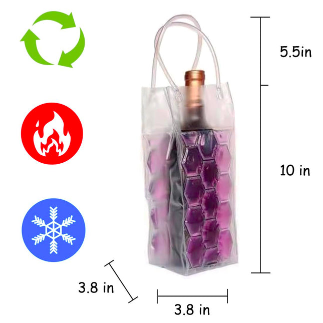 COLDCHILL 2-PIECE Ice Wine Bag Chiller, (Purple Wine Bag)