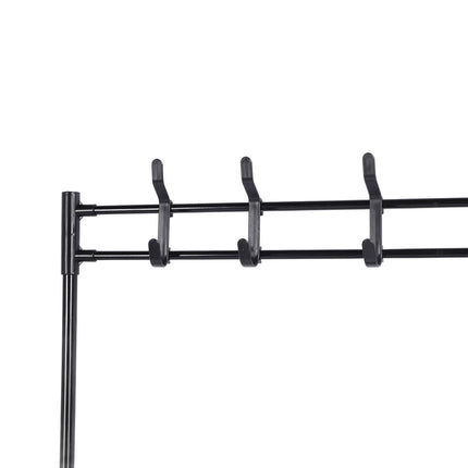 ZYYIN Entryway 5-Tier Coat Shoe Storage Rack, 175Cm Floor Organizer, Black