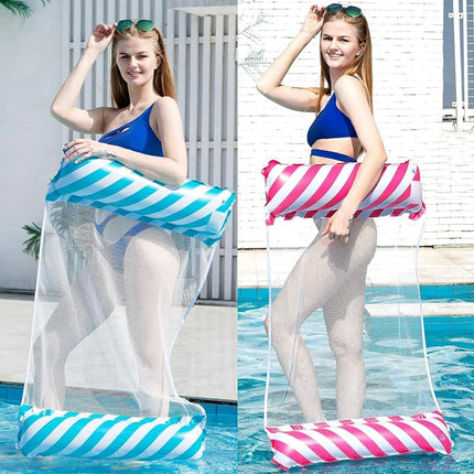 2 Pack Inflatable Pool Floats Hammock, Adults for Size Water Hammock Lounger, Multi-Purpose 4-in-1 Swimming Water Floating Rafts