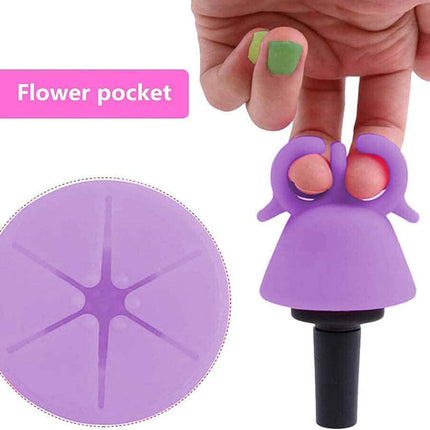 TCBWFY 4 Pack Ring Wearable Anti-Spill Nail Polish Bottle Holder Soft Flexible Silicone