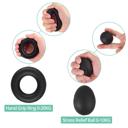 VINTEAM Hand Grip Strengthener with Counter, 4 Pack Forearm Trainer Workout Kit, Adjustable Resistance Grip Strengthers with Grip Ring &Grip Ball, for Hand Strength Trainer, Recovery