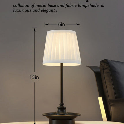 GyroVu LED Cordless Battery Operated Table Lamp Rechargeable, Black