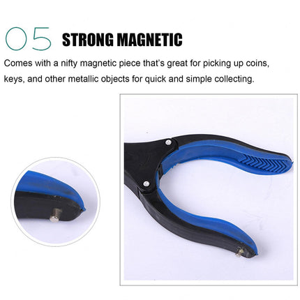 1 Pack Grabber Reacher Tool, 32 Inch Extra Long Foldable Pick Up Stick with Strong Grip Magnetic, Lightweight Trash Picker Claw Reacher Grabber Tool Elderly Reaching,Orange