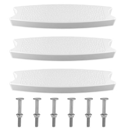 3 Pcs Pool Ladder Steps, Heavy Duty Plastic Swimming Pool Ladder Pool Ladder Steps Replacement with 6pcs Screws for Most In-Ground & Above-Ground Ladders (White)