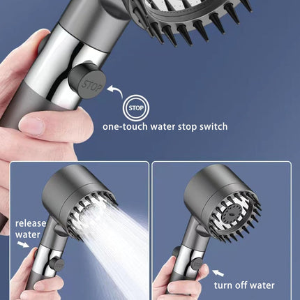 Ion Drops Shower Head, Iondrops Filtered, Turbo Showerhead, Shower Head with Filter - Pressure Boosting Showerhead, Filtered Shower Head with Handheld