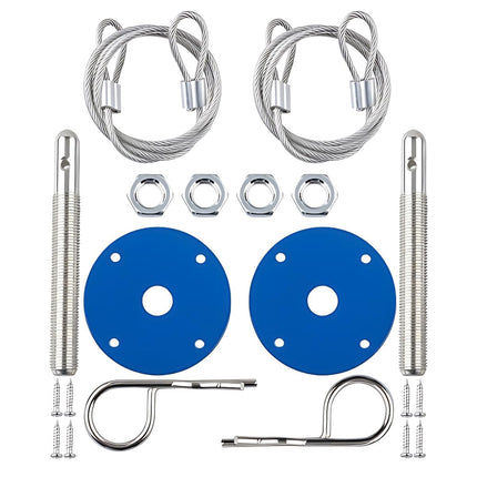 TSUGAMI Car Hood Pins Kit, Stainless Steel Engine Hood Pin Plate Bonnet Lock Clip Set for Reducing Shaking, Automotive Exterior Modification Accessories, Universal for Trailer, Truck, SUV