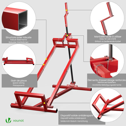 VOUNOT Ride on Lawn Mower Lift Jack, Telescopic Maintenance Jack for Lawn mowers and Garden Tractors, Weight Capacity 880 Lbs, Red #C5