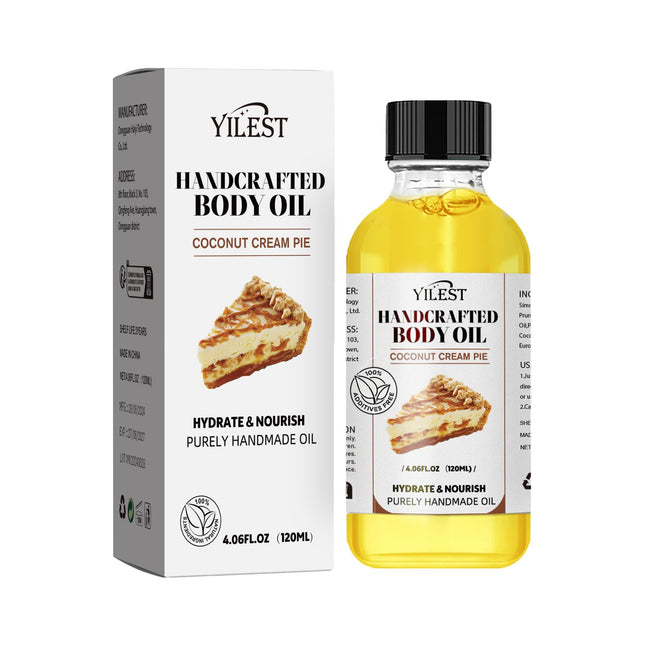 Organic Coconut Oil Body Oil for Dry Skin - Sweet Almond & Coconut Oils Blend, Moisturizing, Nourishing & Aromatic Skin Care Treatment for Women & Men, Hydrating & Non-Greasy (4.06FL.OZ, Organic Coconut)