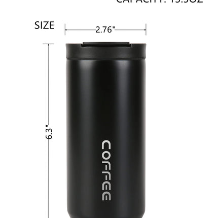 1PC of Travel Vacuum Insulated 500ml Coffee Mug with Leak Proof Screw Lid, White