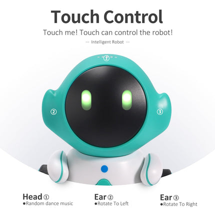 GILOBABY Interactive Robot for Kids Ages 3-8 – Rechargeable with Voice Control & Playback Mode – Educational Toy that Sings, Dances and Touch Control (Green)