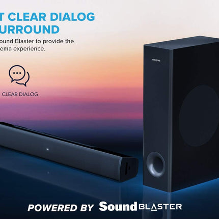 Creative Stage V2 2.1 Soundbar with Subwoofer, Clear Dialog and Surround by Sound Blaster, Bluetooth 5.0