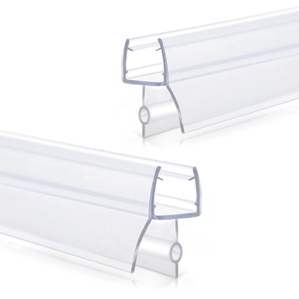 Shower Door Bottom Seal Strips 2PCS, 36 Inch Long Ultra Clear Vinyl Seal Strips With Sweep For 1/2"(12mm) Thick Frameless Glass Door, To Stop Water Leak