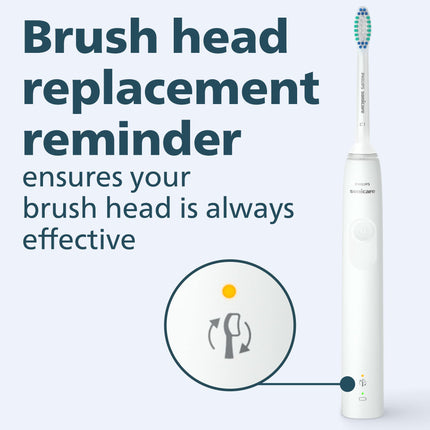 Philips Sonicare 3100 Rechargeable Electric Toothbrush with Pressure Sensor, White HX3681/03