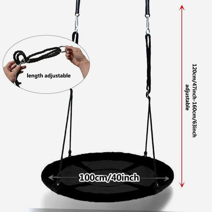 Disc Giant Nest Web Rope Hanging Tree Swing Seat Set Heavy Duty Easy to Set Up for Kids Children Adult Outdoor Backyard Garden 40"/24"