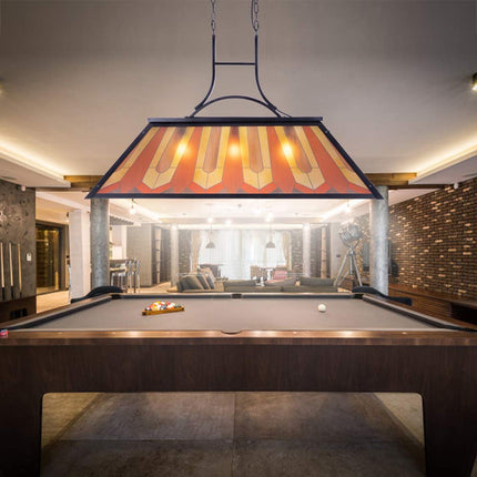 Wellmet Tiffany Style Pool Table Lamp Hanging, Billiards Light for Game Room 7' 8' 9' Pool Table, 3-Light Vintage Chandelier Lighting Fixture for Snooker Man Cave Club Kitchen Island Bar #C7