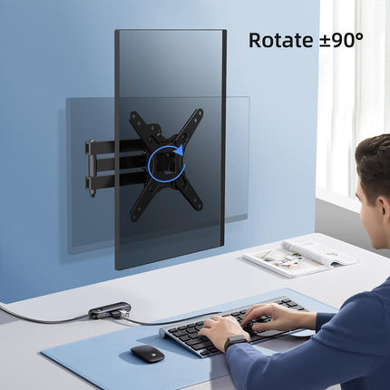 Suptek Full Motion TV Monitor Wall Mount for Most 13-42 Inch LED LCD Flat Curved Screen TVs & Monitors, Articulating Arms Swivel Tilt Extension Rotation, Max VESA 200x200mm up to 44lbs, MA1345