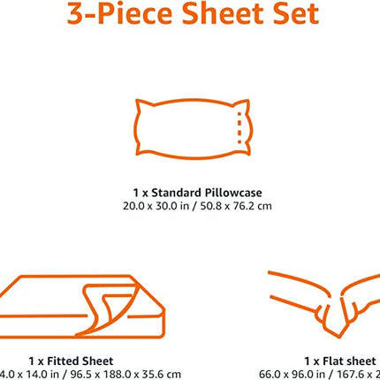 Amazon Basics Soft Microfiber Sheet Set with Elastic Pockets - Twin, Soft, Easy-Wash Lightweight Microfiber - Jade Medallion F4MJ