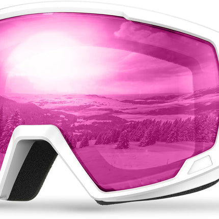 OutdoorMaster Kids Ski, Snowboard Goggles-Snow with Anti-Fog 100% UV Protection Spherical Lens