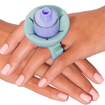 TCBWFY 4 Pack Ring Wearable Anti-Spill Nail Polish Bottle Holder Soft Flexible Silicone