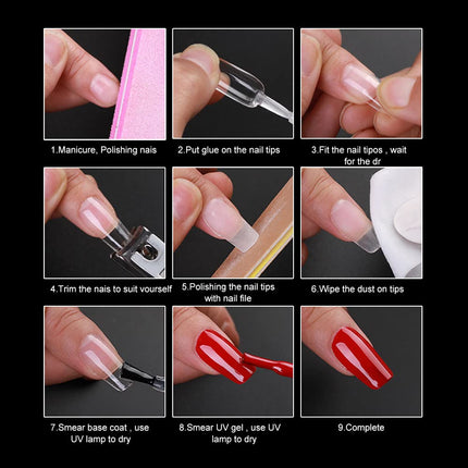 MAGIC ARMOR False Nail tip 120PCS (Almond Nail tips-120) Almond Press on Nails Medium French Design Clear Full Cover Artificial with Nail Glue for Home DIY Nail Salon Nail Extension,10 Sizes