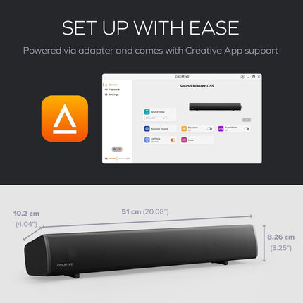Creative Sound Blaster GS5 RGB Gaming Sound Bar  with SuperWide Technology